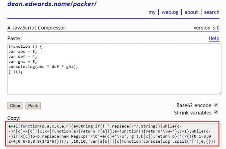 Javascript 壓縮 混淆 加密 解密工具